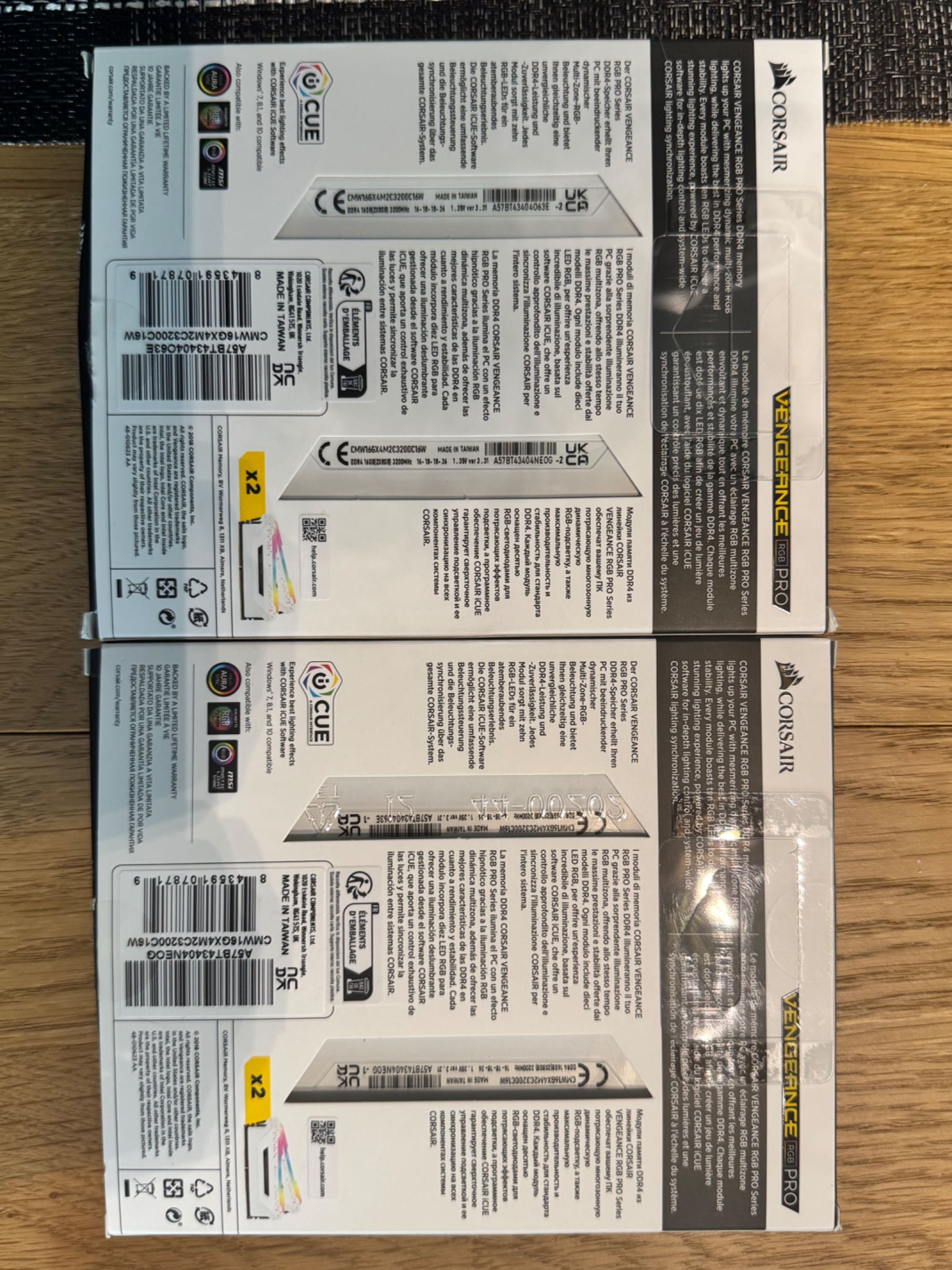 Corsair Vengeance RGB PRO, DDR4, 32 GB, 3200MHz, CL16 (4x8GB Biały)