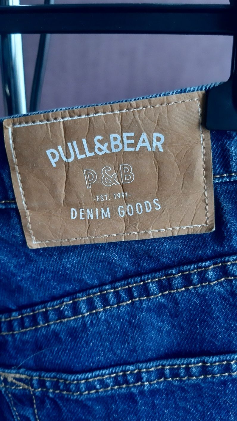 Темно сині шорти Pull&Bear висока посадка шорты