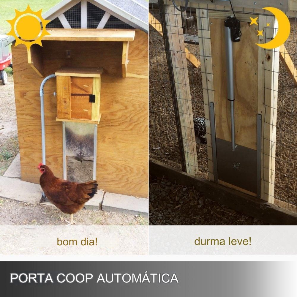 Porta Automática Galinheiro celerio aves  52x96cm, Deslizante Pato