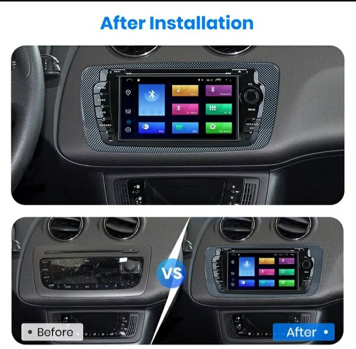 Auto Rádio Android Seat Ibiza 6j 2009 a 2013 GPS DVD USB Bluetooth