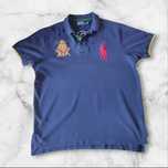 Granatowa koszulka polo Ralph Lauren Chief Keef retro y2k swag XL