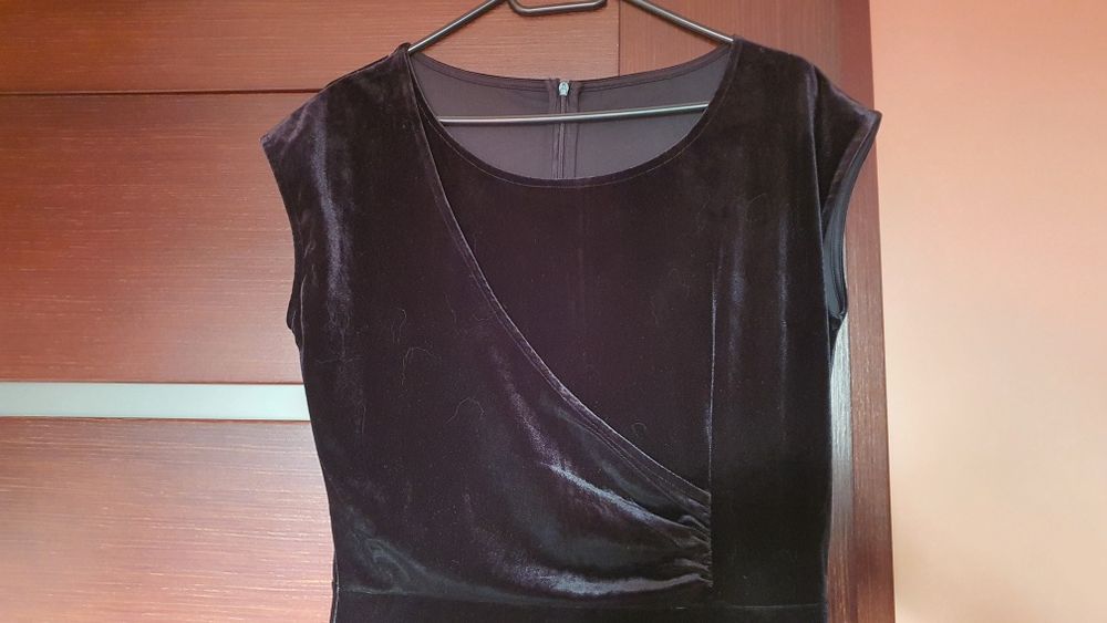 Sukienka sylwester święta czarna welur 40