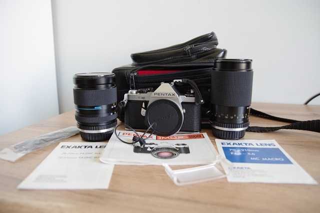 Sprzedam zestaw z aparatem PENTAX ME SUPER