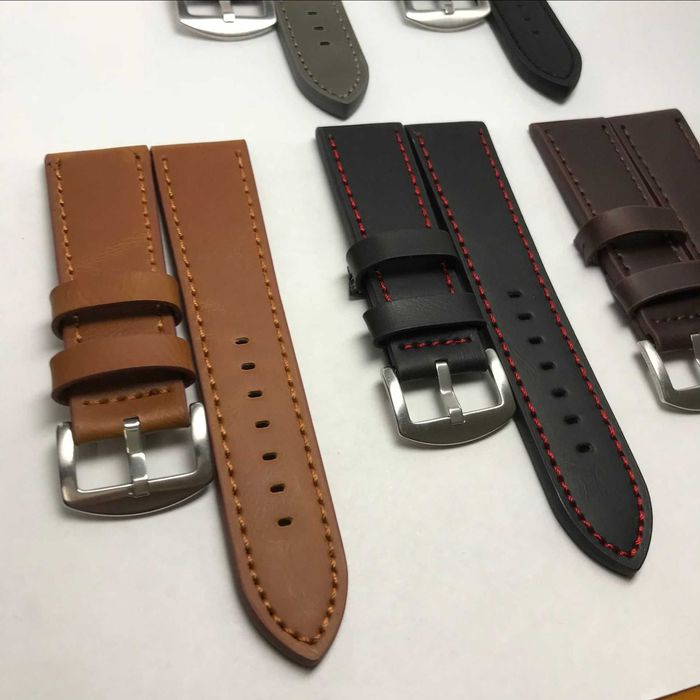 Ремінець шкіряний для годинника (смарт годинника) 20/22 мм