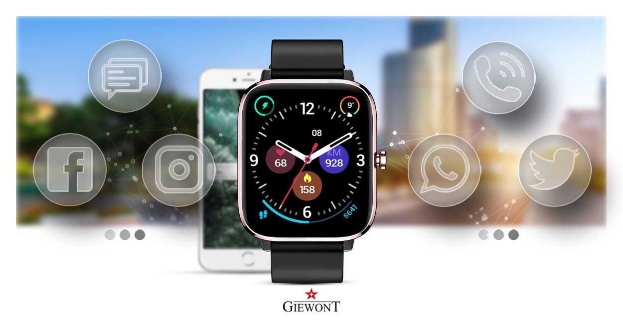 Smartwatch Giewont Dynamic SmartCall GW230-3 - Rose Gold/Black Effect