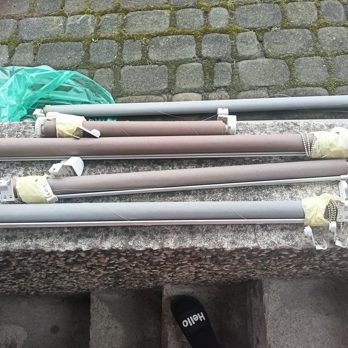 Rolety wewnętrzne materiałowe beż brąz jasny różne szerokości