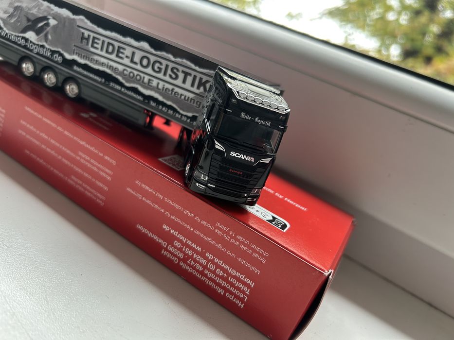 Herpa Scania CS 20 HD naczepa chłodnia "Heide Logistik" skala 1:87