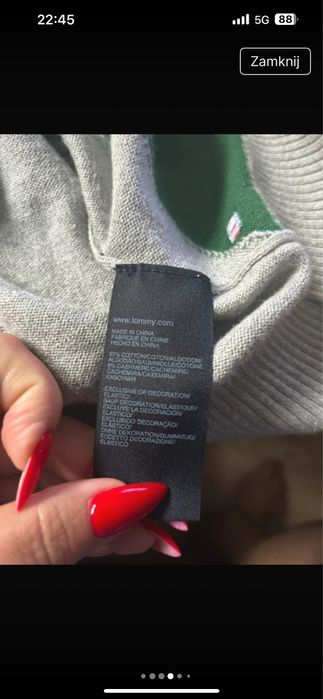 Kamizelka kaszmir firmy Tommy Hilfiger