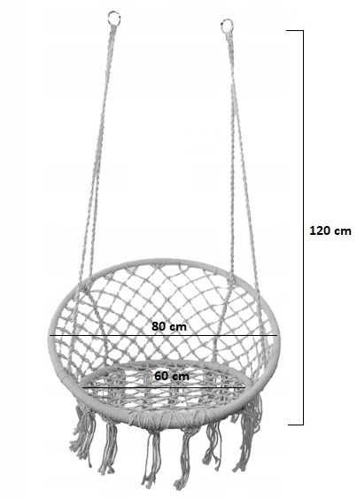 Huśtawka ażurowa BOCIANIE GNIAZDO fotel 80 CM bez poduszki
