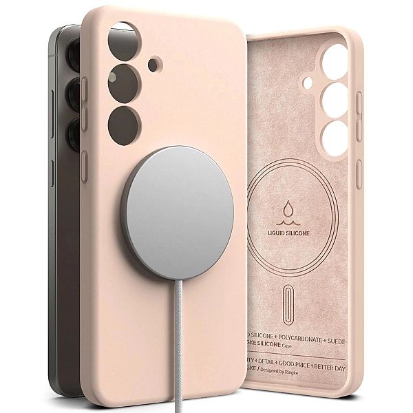 Ringke Silicone Magnetic Magsafe Galaxy S25+ Plus Pink Sand