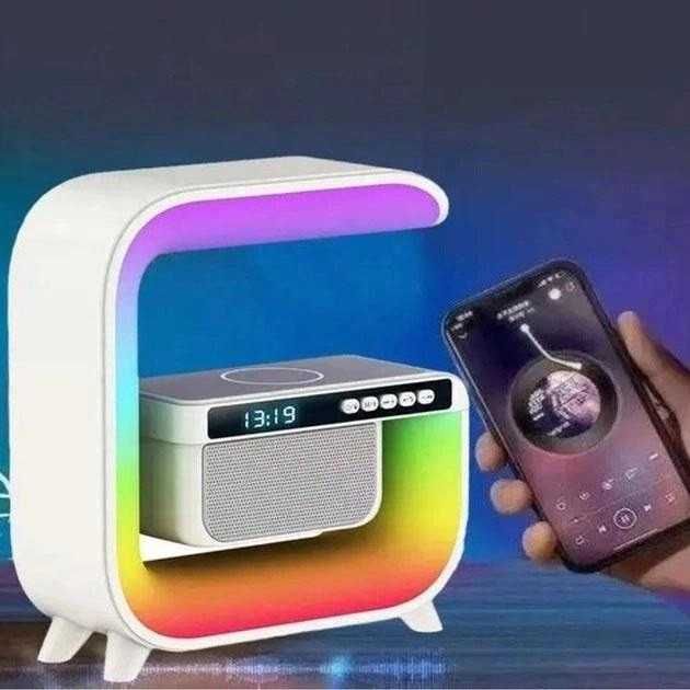 Смарт лампа G ночник RGB с беспроводной зарядкой и Bluetooth колонкой