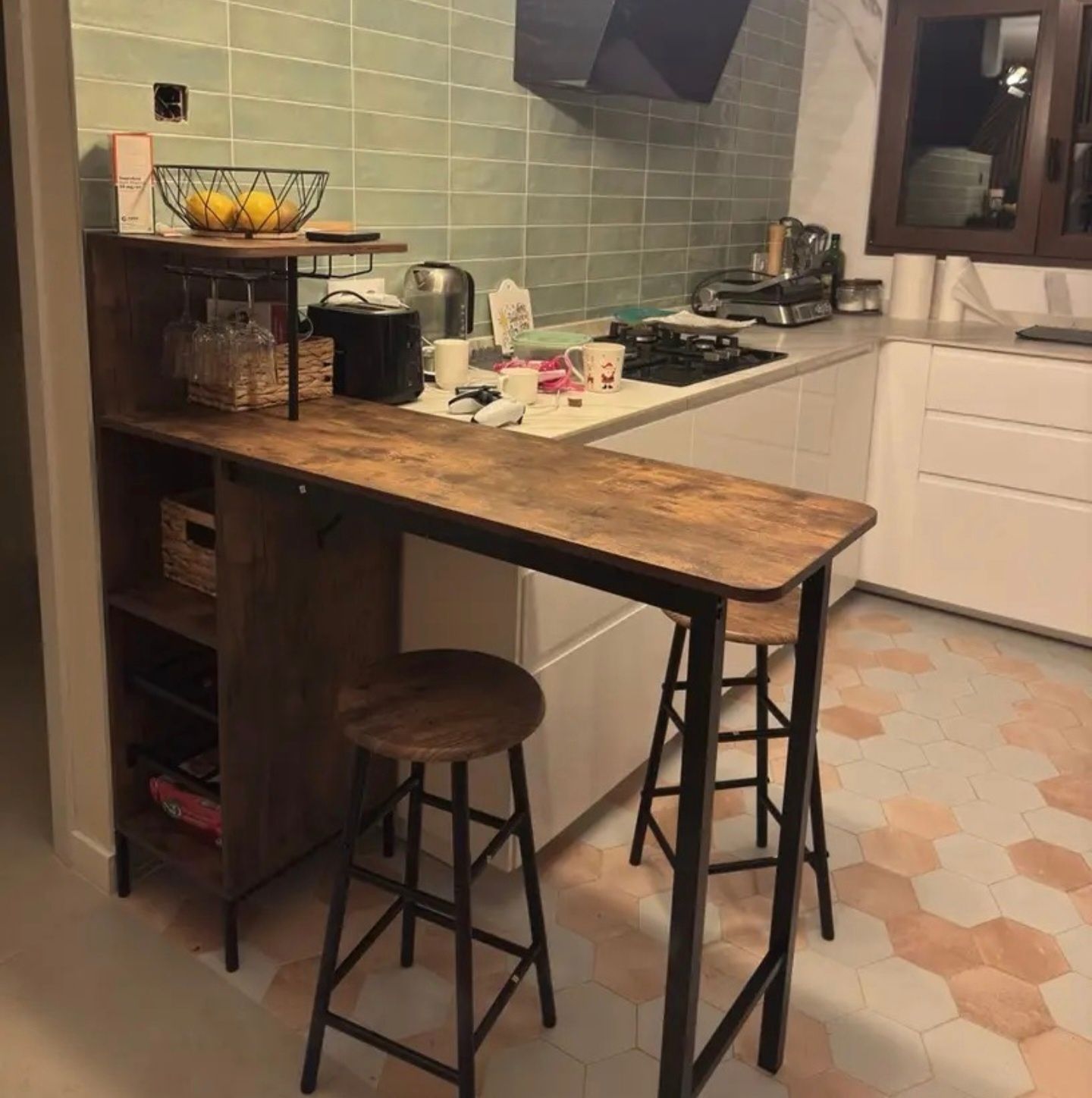 Ilha/mesa de cozinha c/bancos