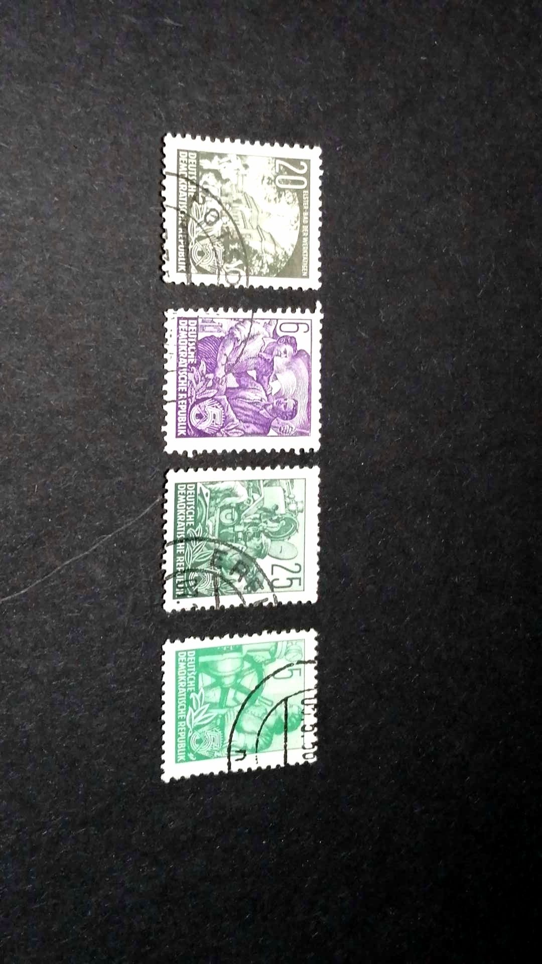 Zestaw 4x znaczki pocztowe Niemcy DDR 1956