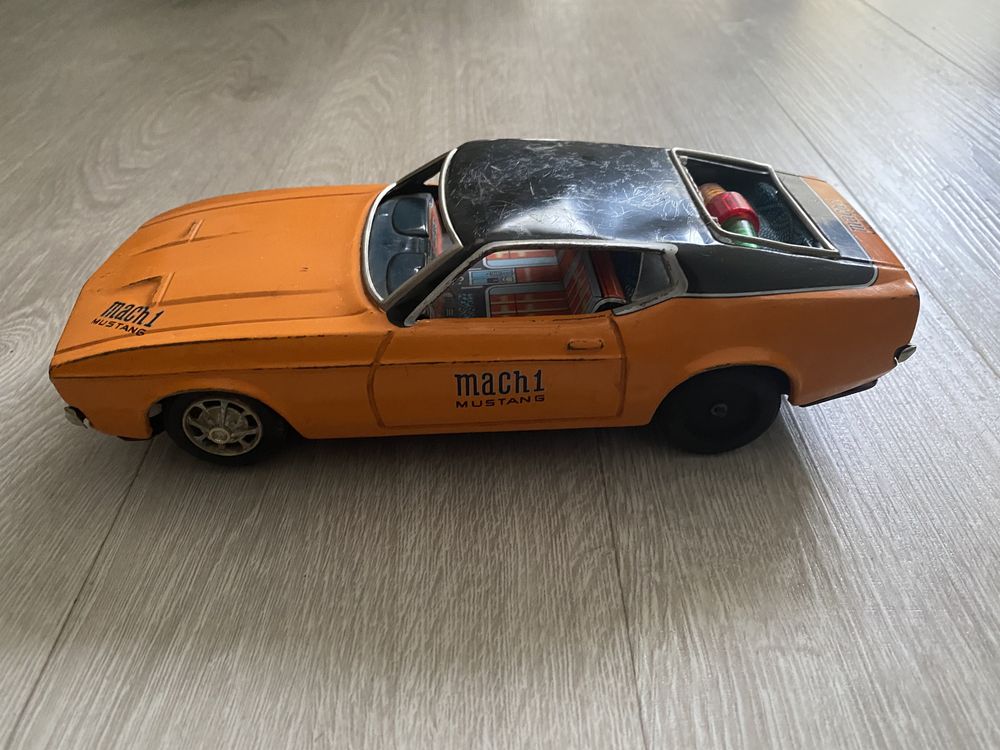 carro em chapa Taiyo Tin Ford Mustang Mach 1 , Japan - anos 60 / 70