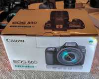 Canon eos 80D + Objetiva EF 18-135 IS USM + Filtro + ParaSol + Bolsa