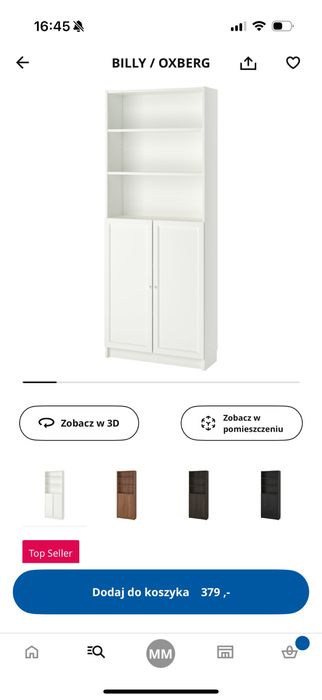 Regal ikea billy oxberg na ksiazki bialy szafka polka szafa