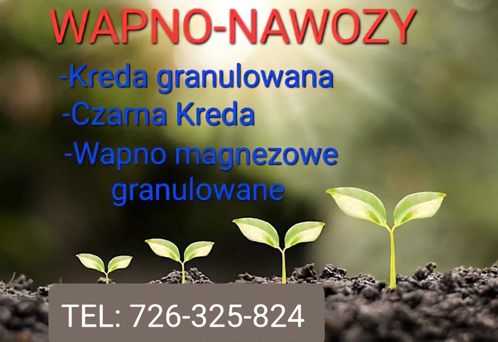 Wapno granulowane. Kreda. Czarna Kreda. Wapno Magnezowe