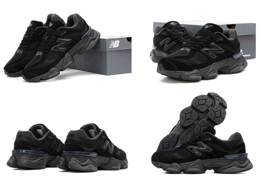 Кроссовки New Balance 9060 Triple Black 36-45 Новинка Весны! Наложка!