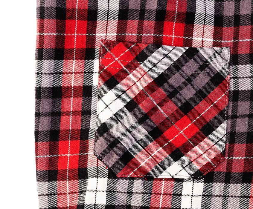Koszula Flanelowa Krata Czerwono-Czarno-Biała, Rozmiar Xl