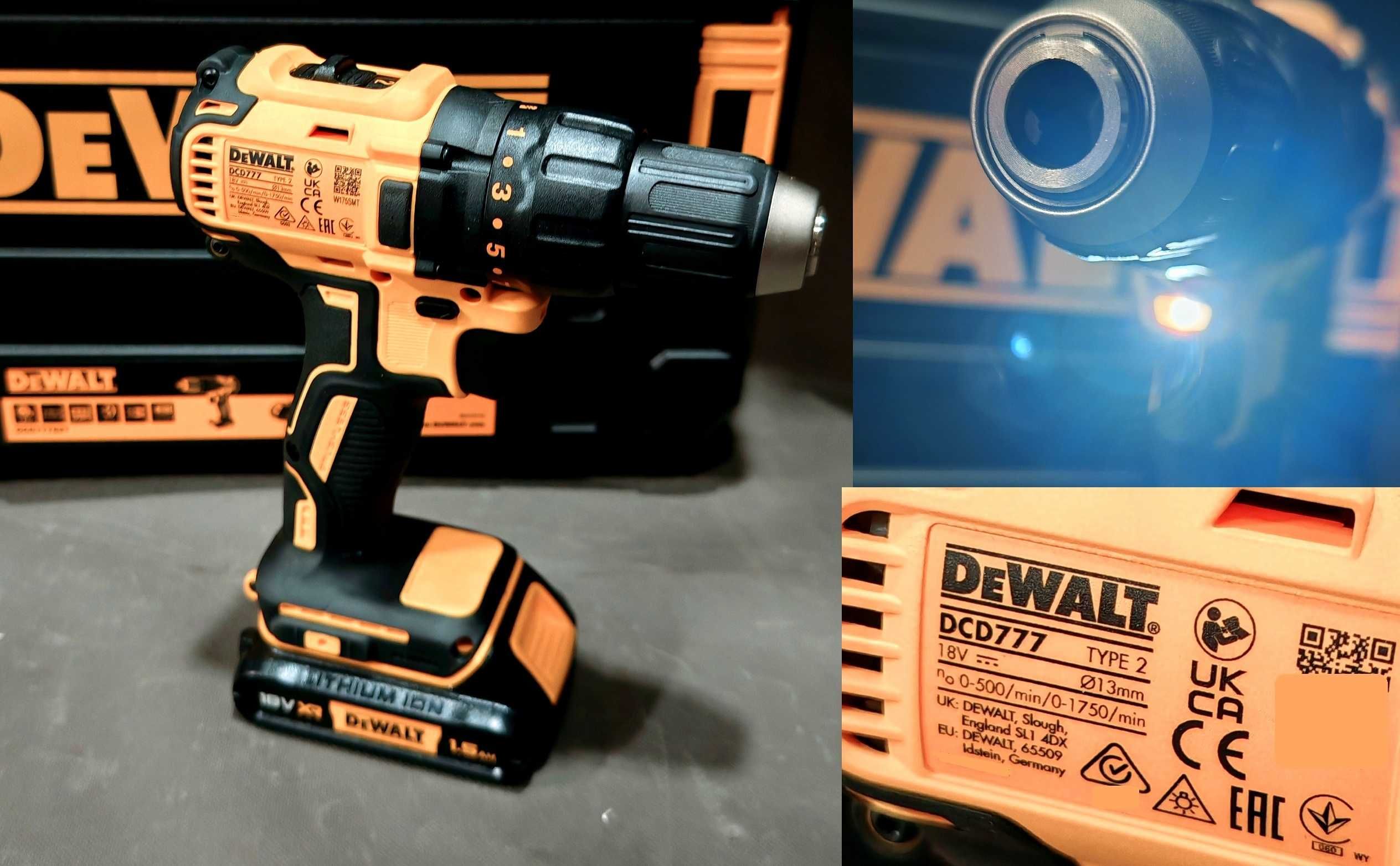Bezszczotkowa Wiertarko-wkrętarka Dewalt DCD777S2T 18V 2x Aku Nowe