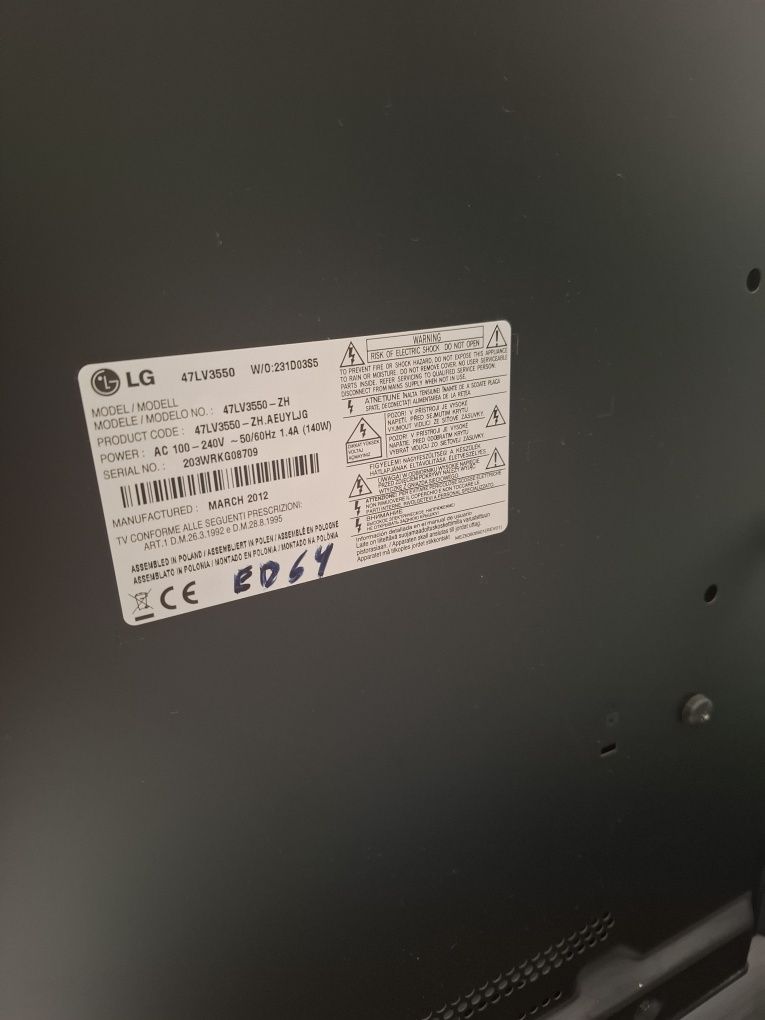 Televisão LG preta