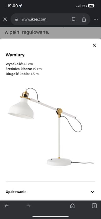 Lampa RANARP biała