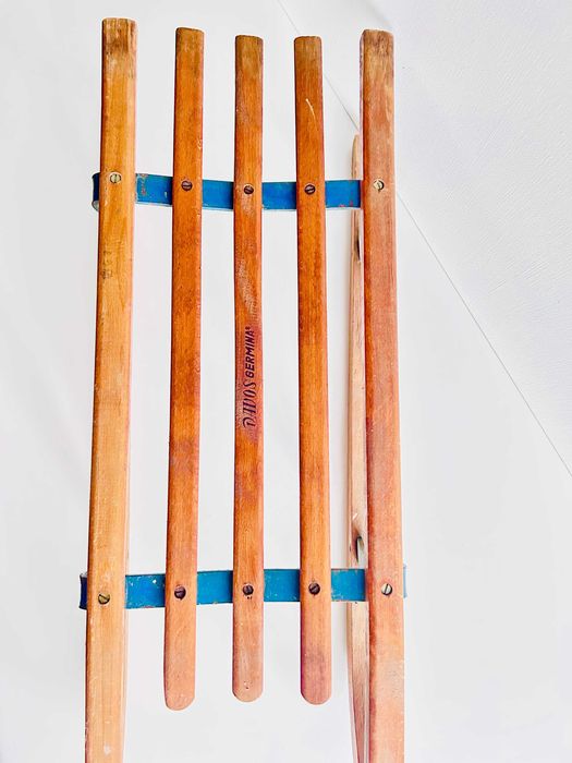 Sanki drewniane Davos Germina solidne sanki Retro PRL