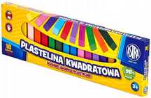 Plastelina kwadratowa, 18 kolorów. Astra