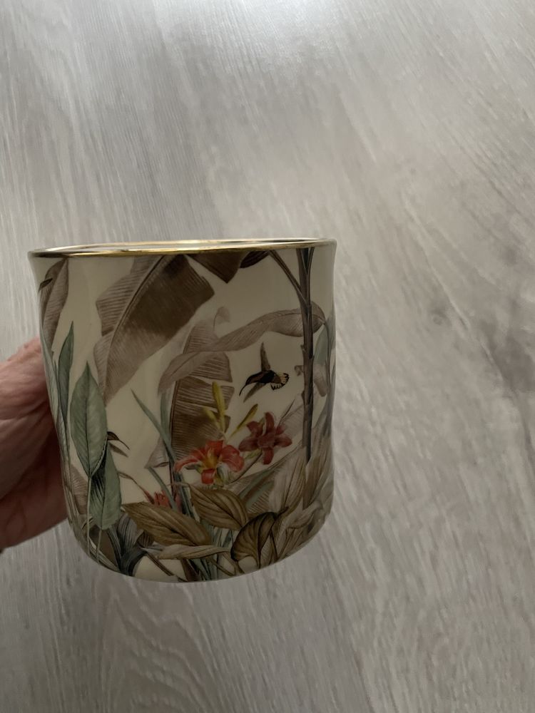 Kubek boho floral złocenia nowy