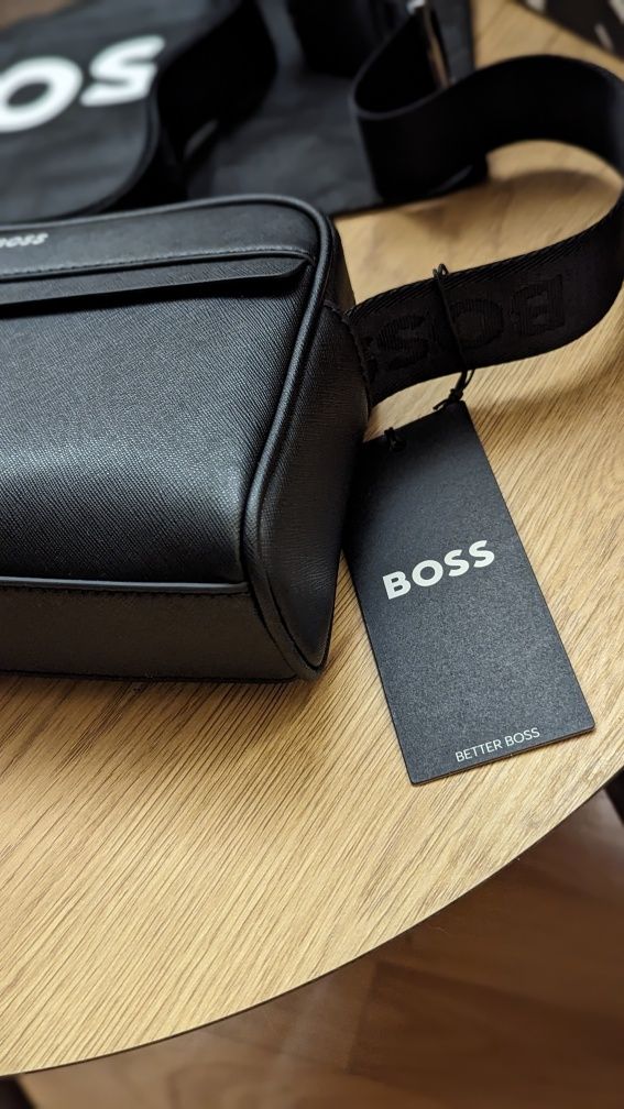 Шкіряна сумка преміум бренду Hugo Boss оригінал