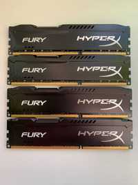 Память Kingston DDR3-1600 32GB (Kit of 4x8Gb) HyperX FURY Black