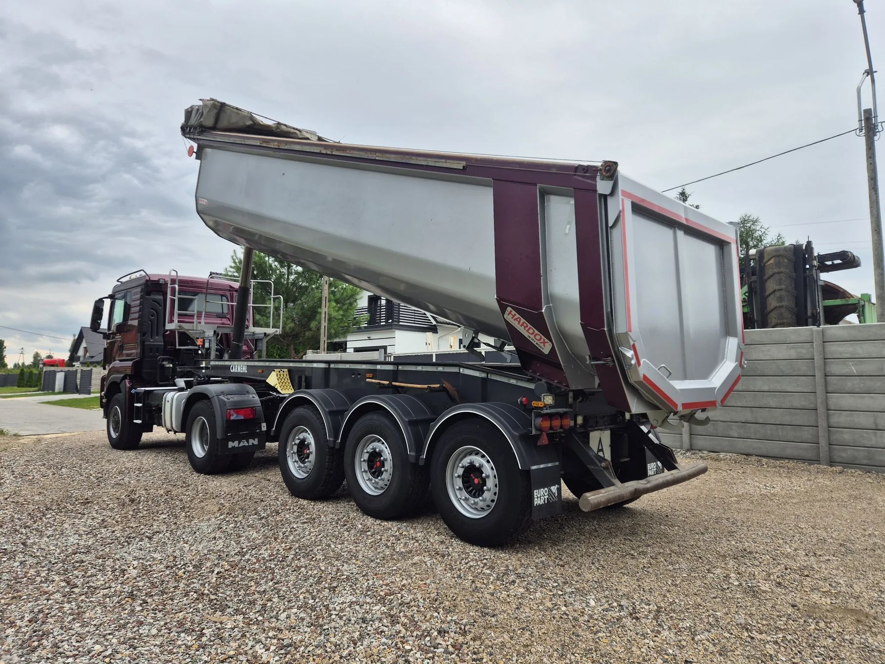 MAN TGS 18.470 4X4 Reduktor Most Zestaw Patelnia Wywrotka Euro6 Carnehl Ciągnik siodłowy Naczepa Hydraulika Mulda