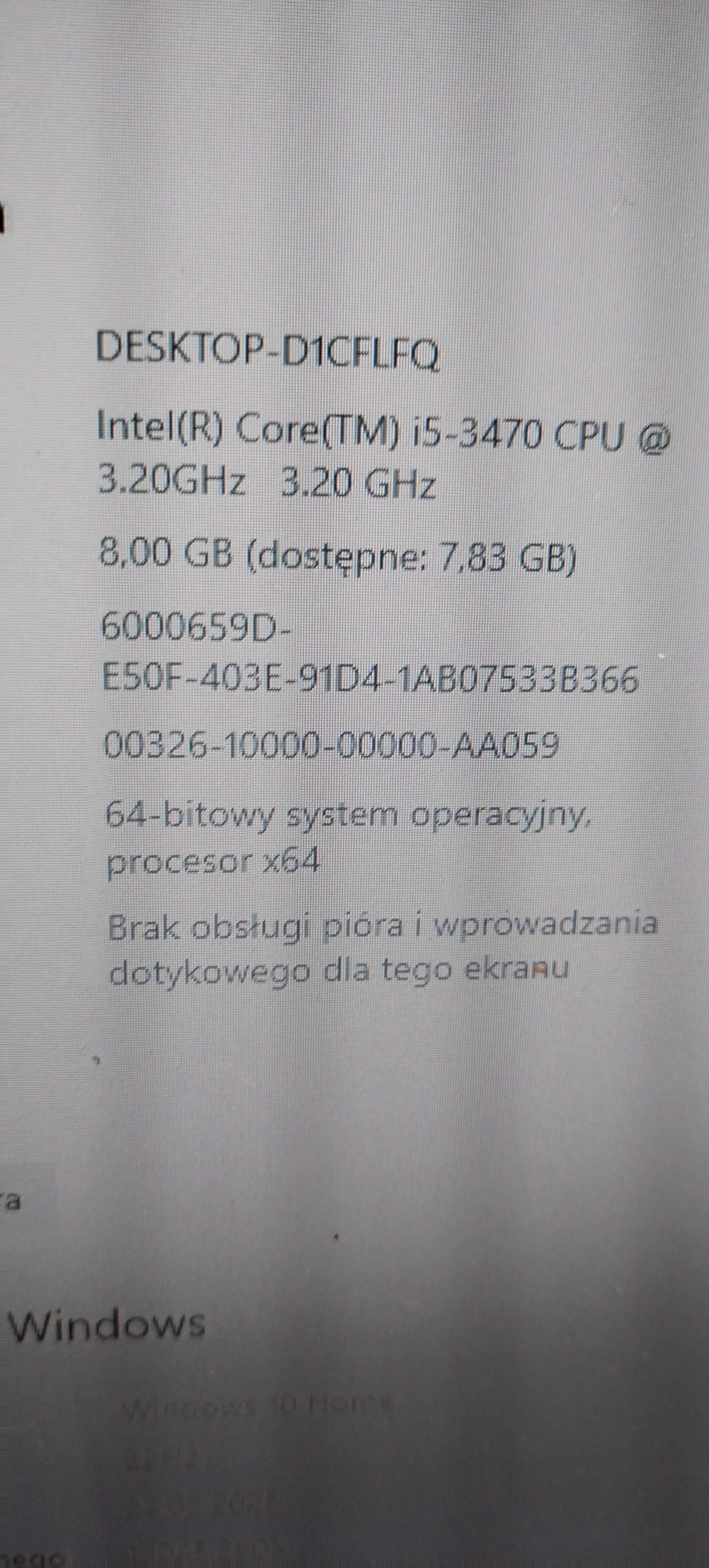 KOMPUTER LENOVO M72e TINY i5-3470 8GB RAM dysk 256 gb