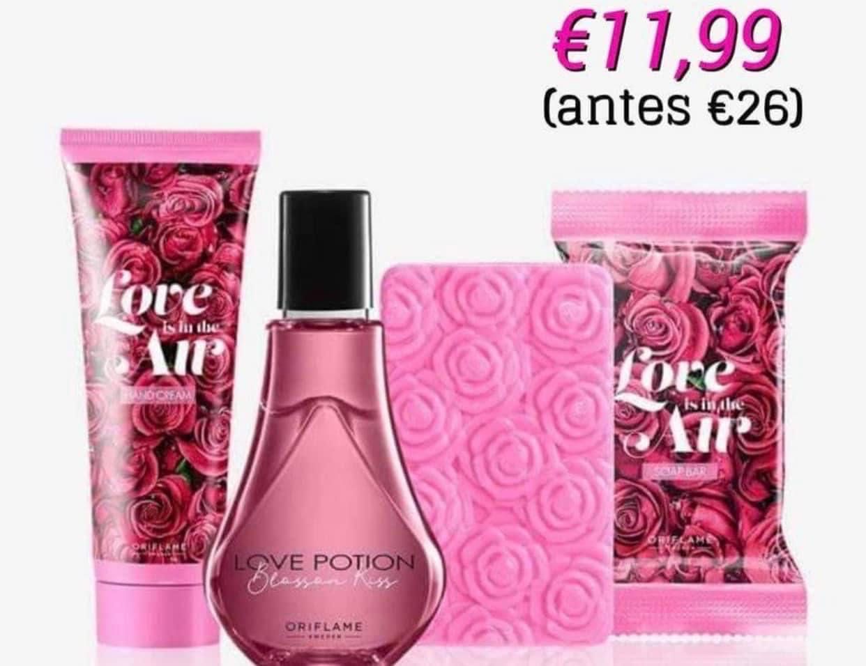 Perfume Love Potion Blossom Kiss + Creme Mãos + Sabonete