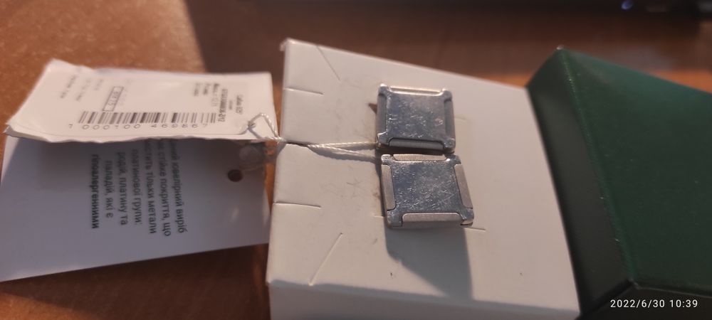 Запонки зі срібла Артикул GTGXX000036-Z/12