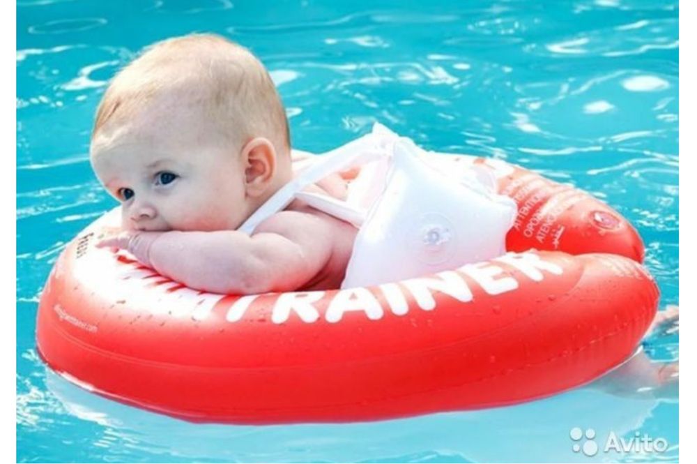 Надувний круг для плавання SWIMTRAINER червоний з 3 місяців до 4 років