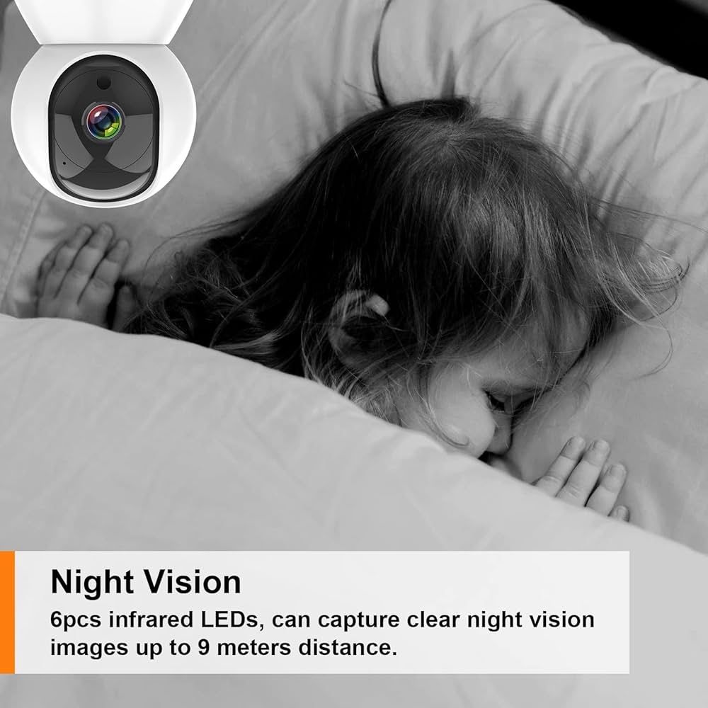 Hd smart camera , nocna radio niania Kamera IP WiFi 355° FHD 1080p