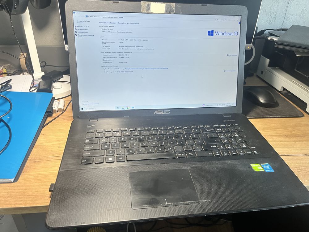 Sprawny laptop asus r752l 17 cali intel core i5 8 gb ram dysk ssd 256