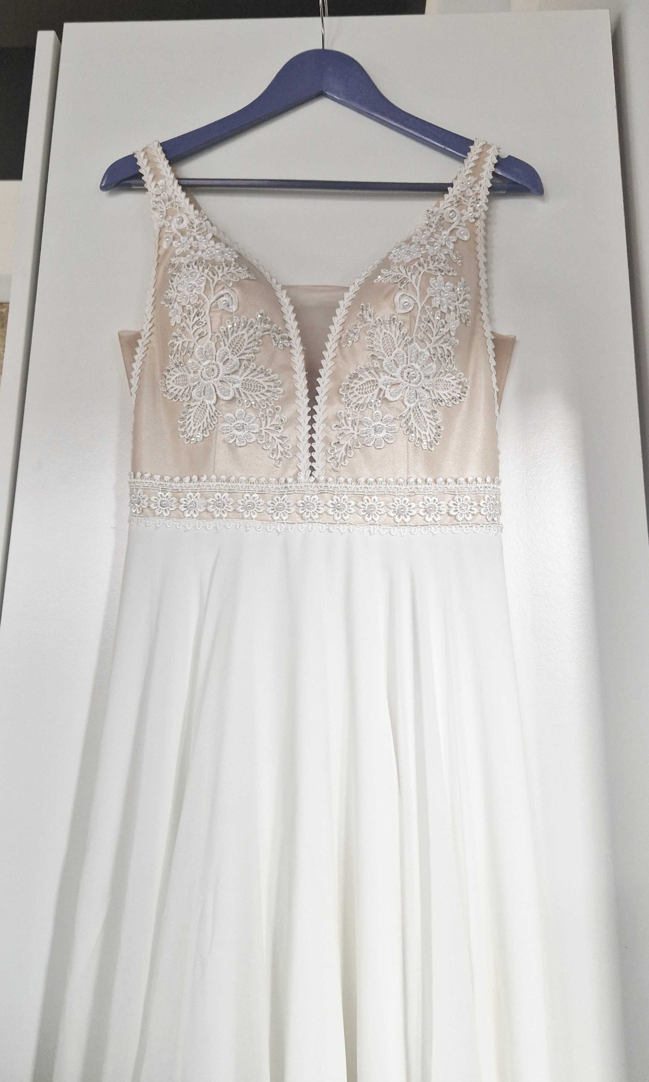 Suknia ślubna invited rozmiar m 36 38 jak bridal perły