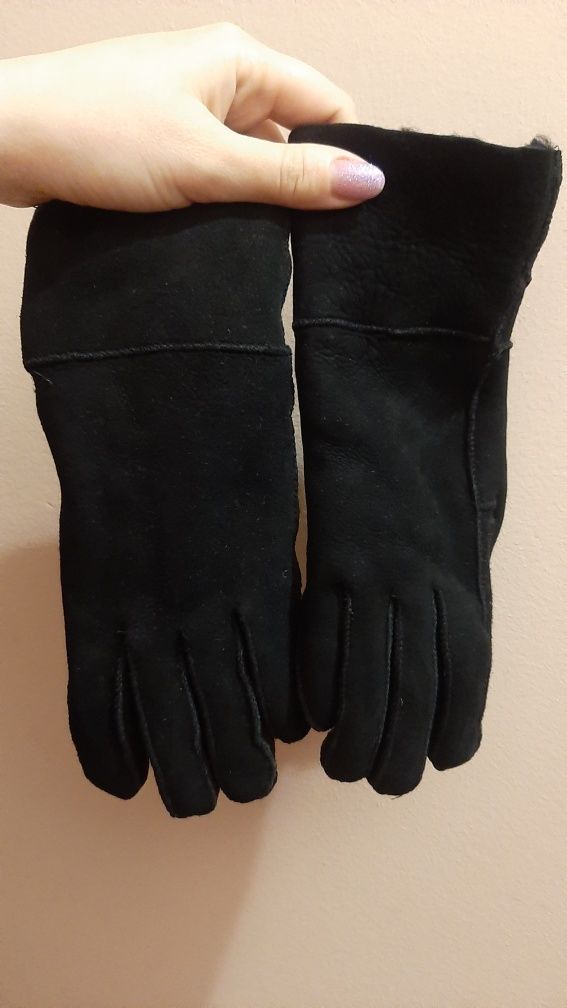 Перчатки зимние, перчатки меховые, перчатки черные