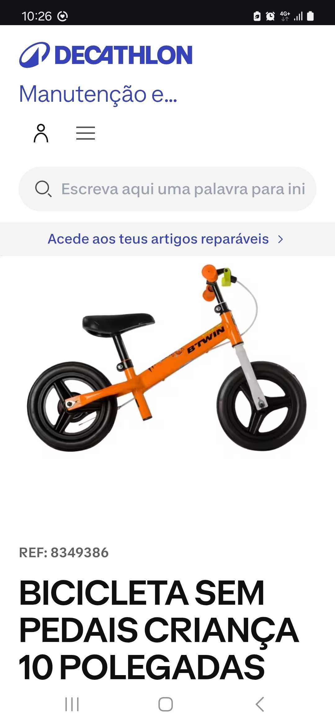 Bicicleta de equilibrio