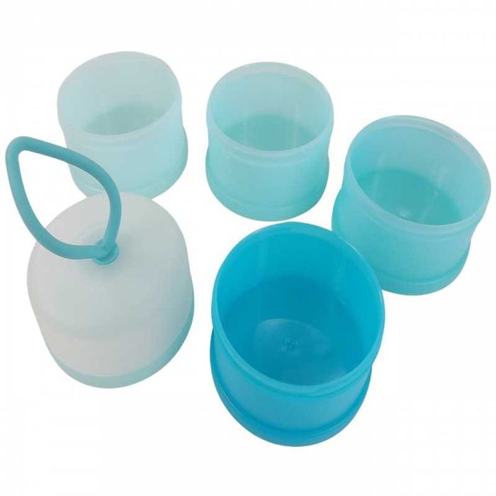 Regulowany pojemnik na mleko w proszku 4 komorowy niebieski #2267N