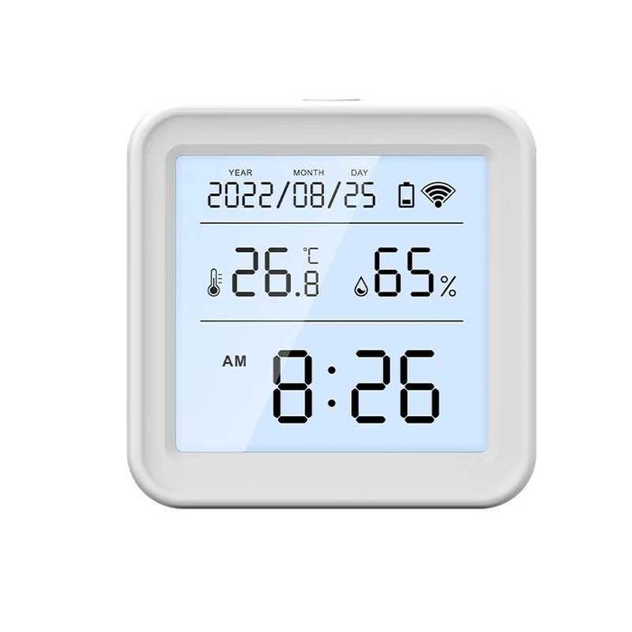 Czujnik Temperatury i Wilgotności Zegar Data Podświetlenie Smart WiFi