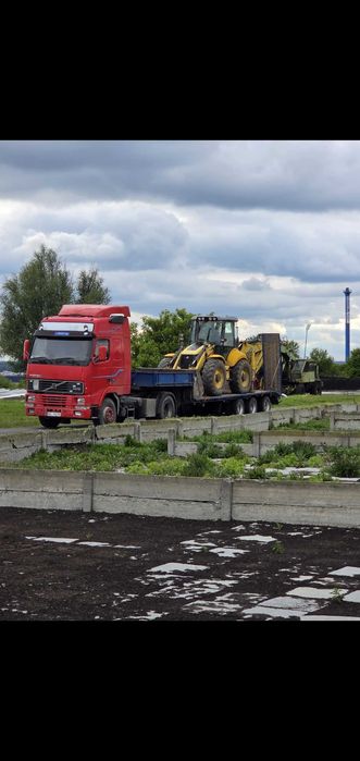 naczepa niskopodwoziowa + ciagnik + wozek dolly