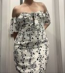 sukienka biała w czarne kwiaty floral dress na lato