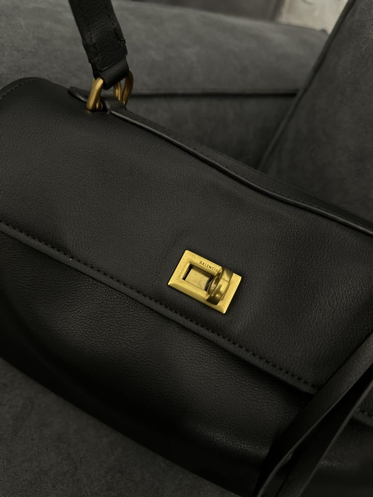 Сумка Balenciaga Rodeo black/cold premium, беленсіага