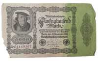 Stary Banknot kolekcjonerski Niemcy 50000 marek 1922 (Kopia)