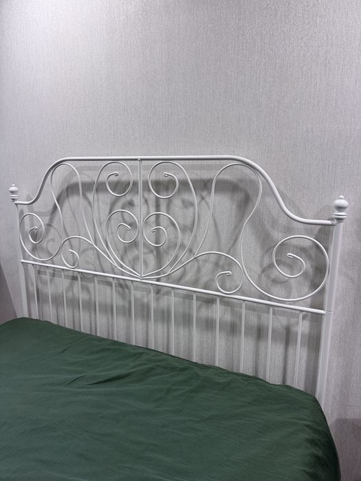 LEIRVIK - IKEA - ліжко - біле - металичне - 160х200