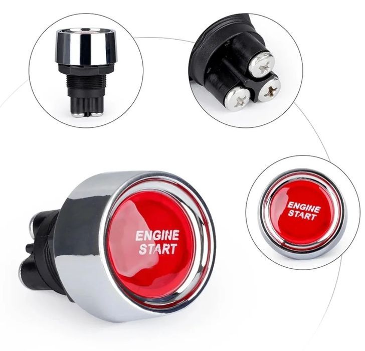 Botão Start Stop Ignição Universal - Vermelho