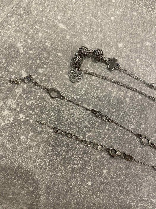 Zestaw 2 bransoletki plus naszyjnik SREBRO 925 łączna masa 6.23